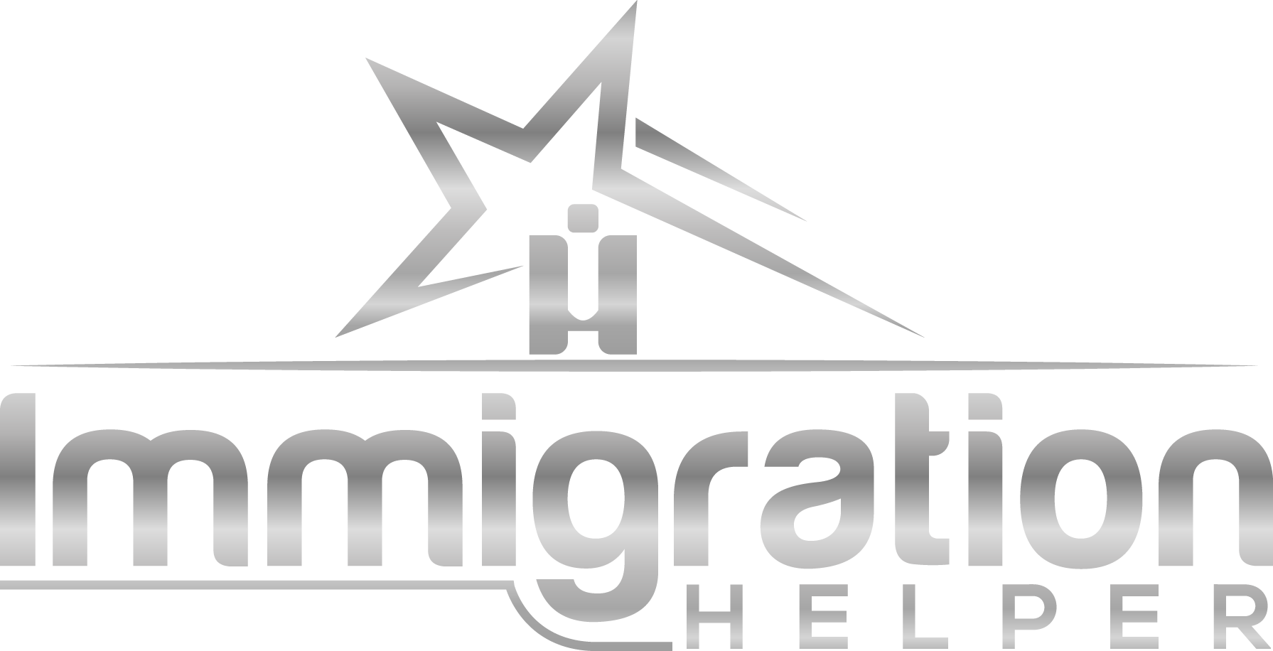 Immigration Helper Logo with american flag as a background image with also a black and white background